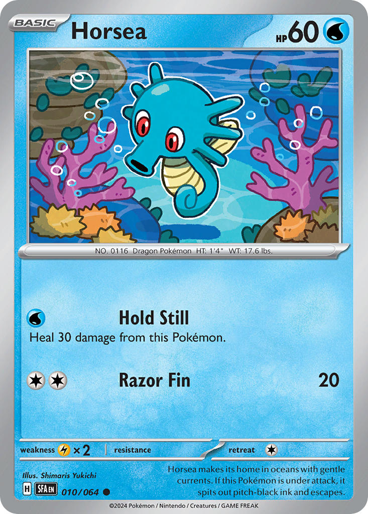 Horsea 010/064 Common Shrouded Fable Pokémon card