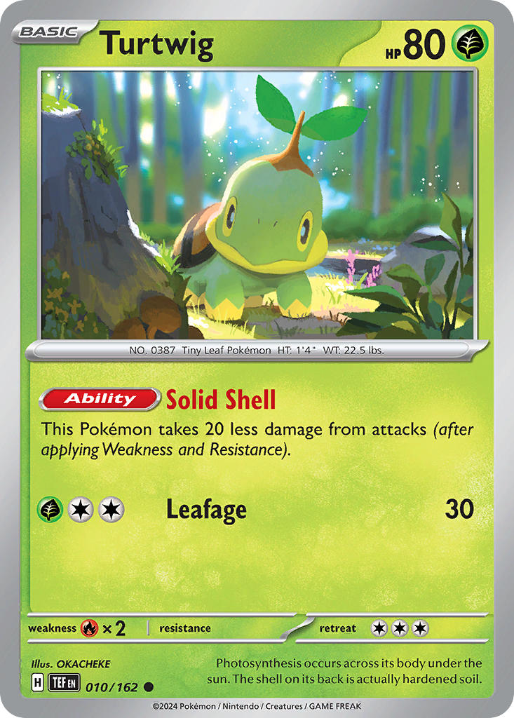 Turtwig 010/162 Common Temporal Forces Pokémon card