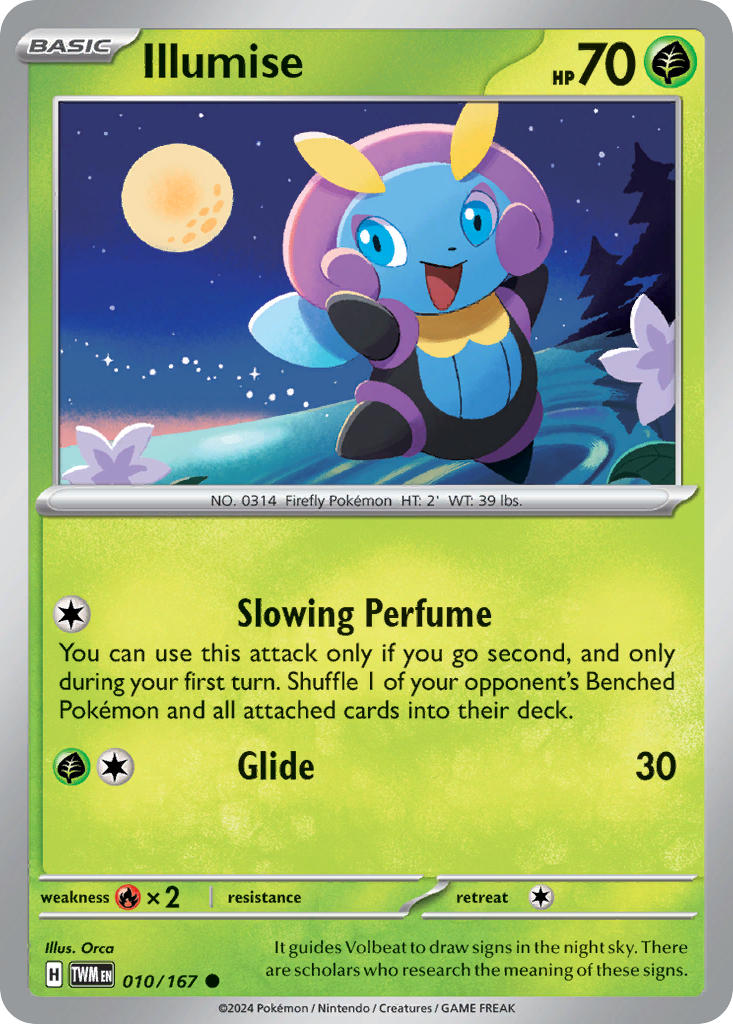 Illumise 010/167 Common Twilight Masquerade Pokémon card