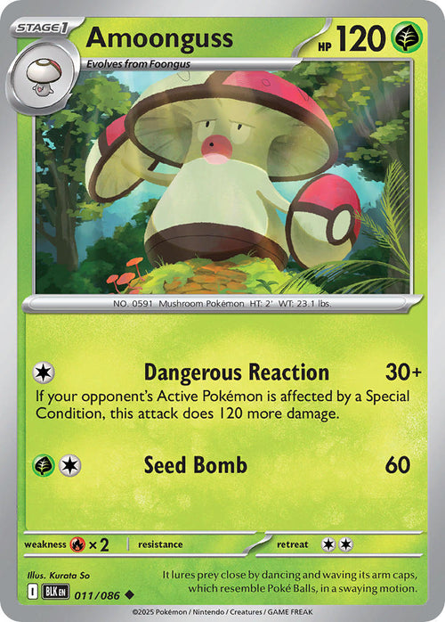 Amoonguss 011/086 Uncommon Black Bolt Pokémon card