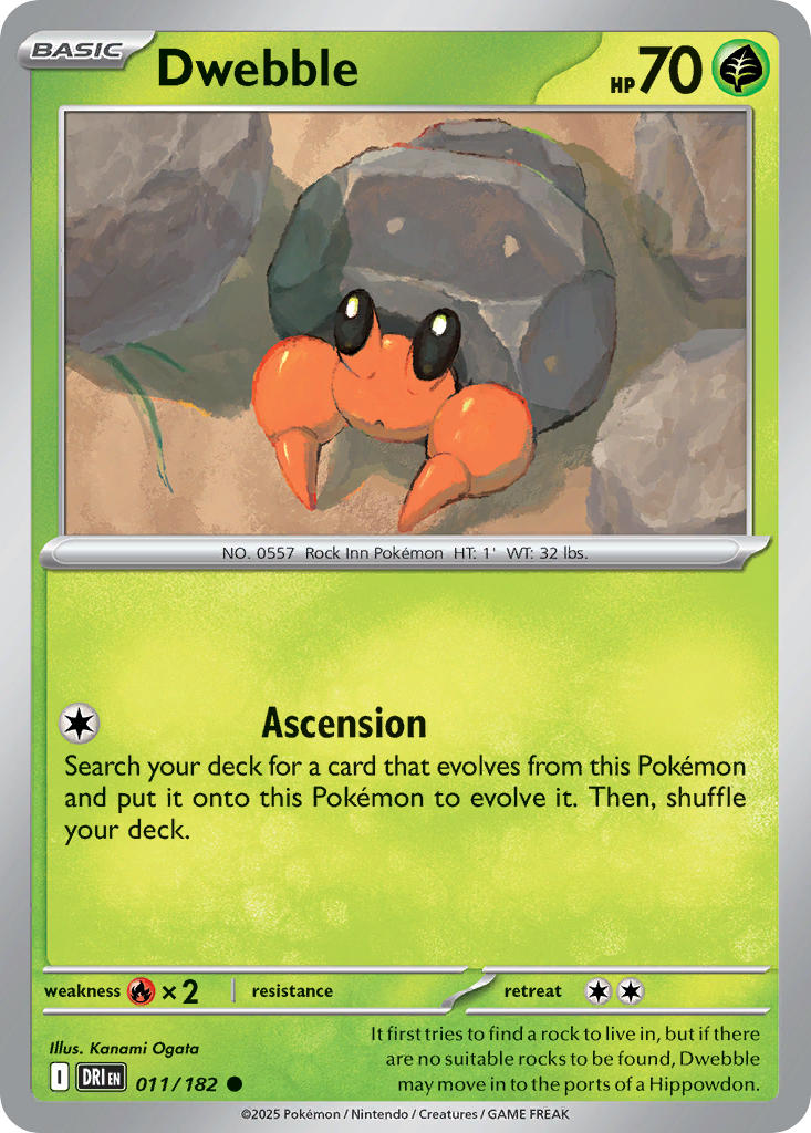Dwebble 011/182 Common Destined Rivals Pokémon card
