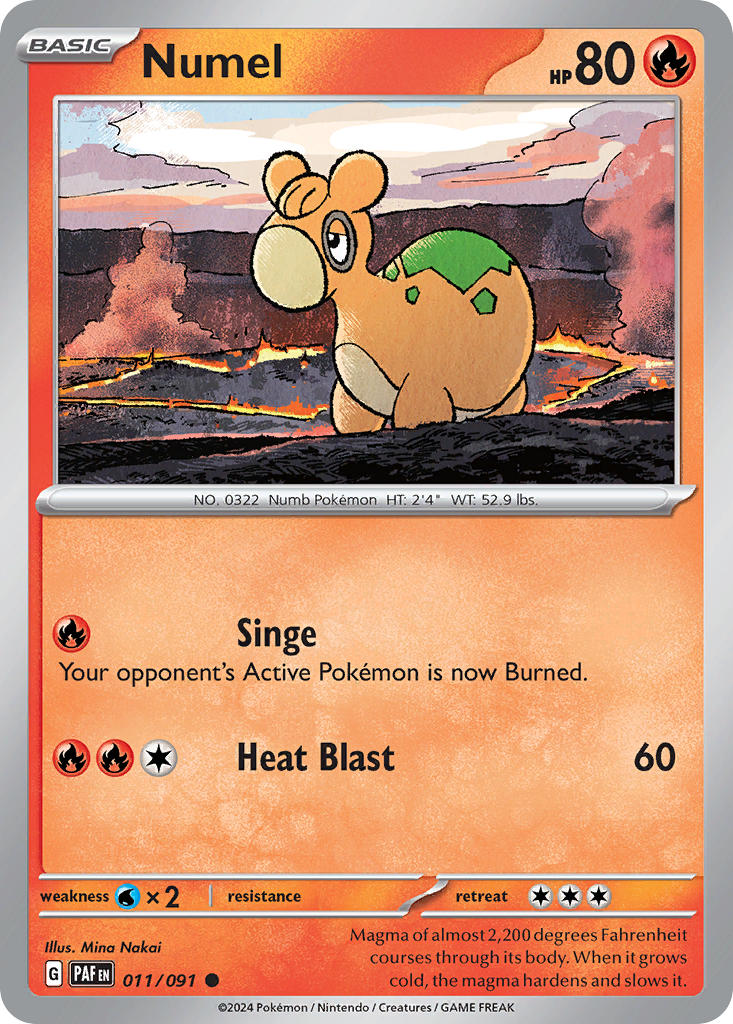 Numel 011/091 Common Paldean Fates Pokémon card