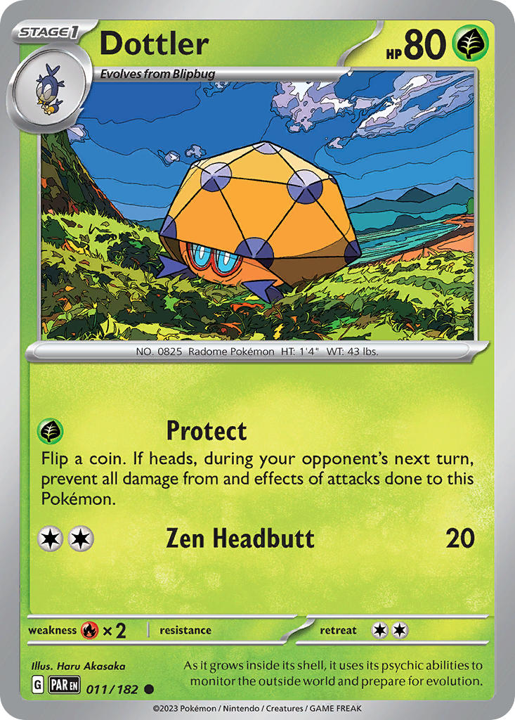 Dottler 011/182 Common Paradox Rift Pokémon card