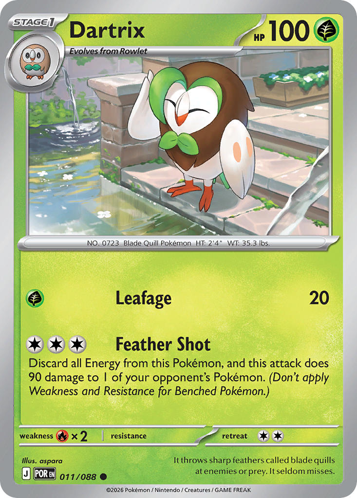 Dartrix 011/088 Common Perfect Order Pokémon card