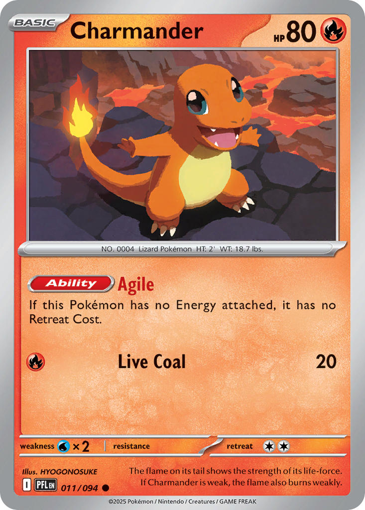 Charmander 011/094 Common Phantasmal Flames Pokémon card