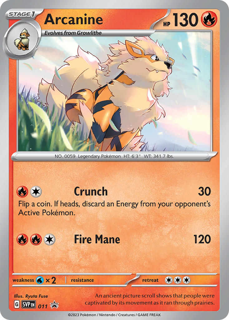 Arcanine 011/SVP Promo Scarlet & Violet Promos Pokémon card