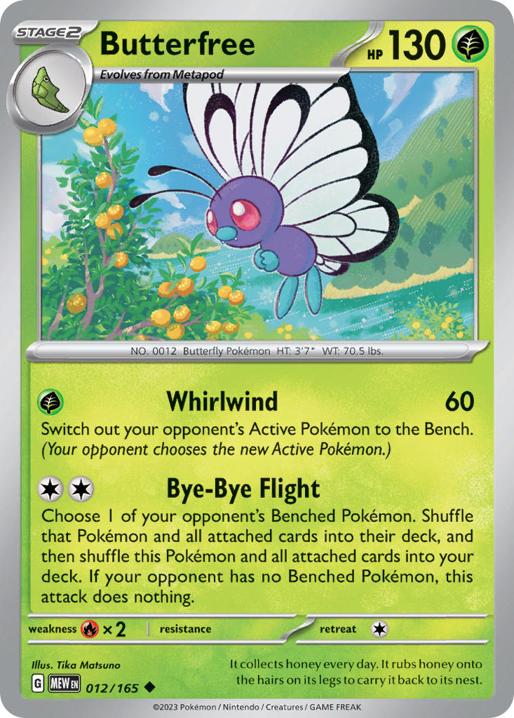 Butterfree 012/165 Uncommon 151 Pokémon card