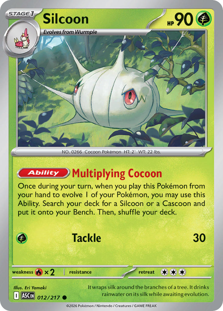 Silcoon 012/217 Uncommon Ascended Heroes Pokémon card