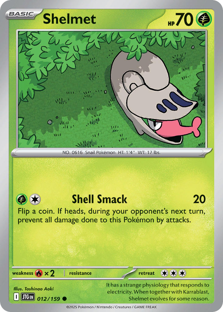 Shelmet 012/159 Common Journey Together Pokémon card