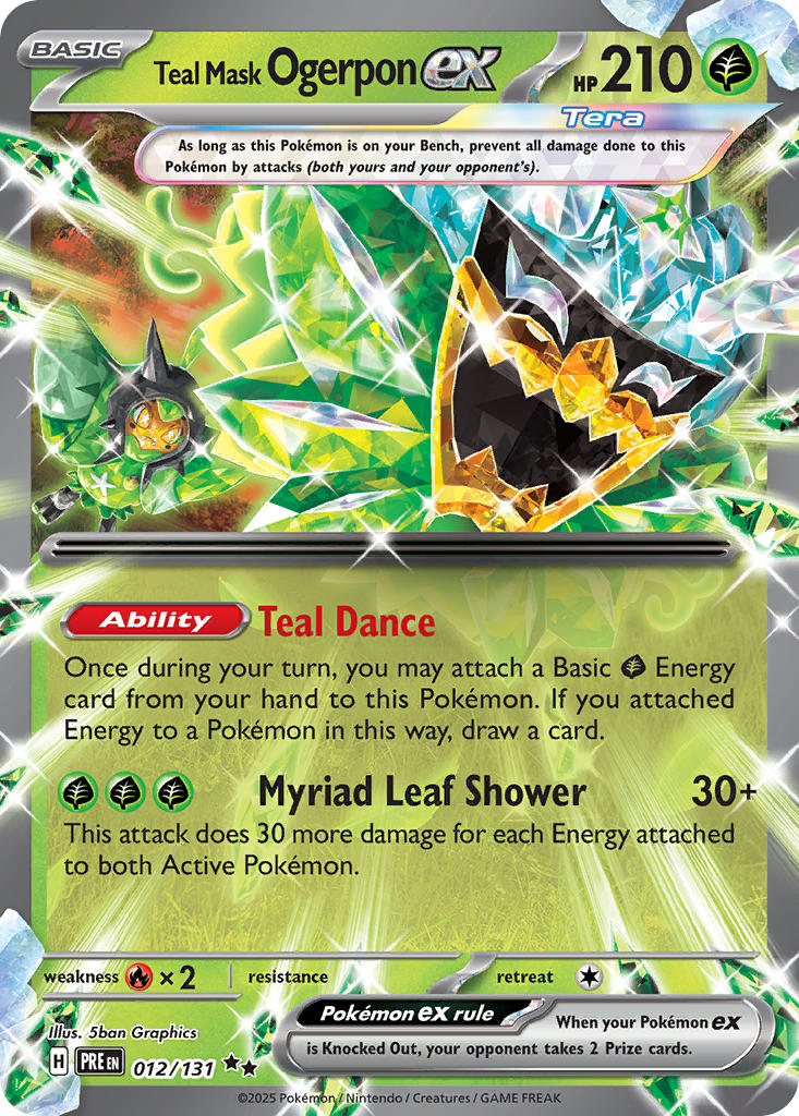 Teal Mask Ogerpon EX 012/131 Double Rare Prismatic Evolutions Pokémon card