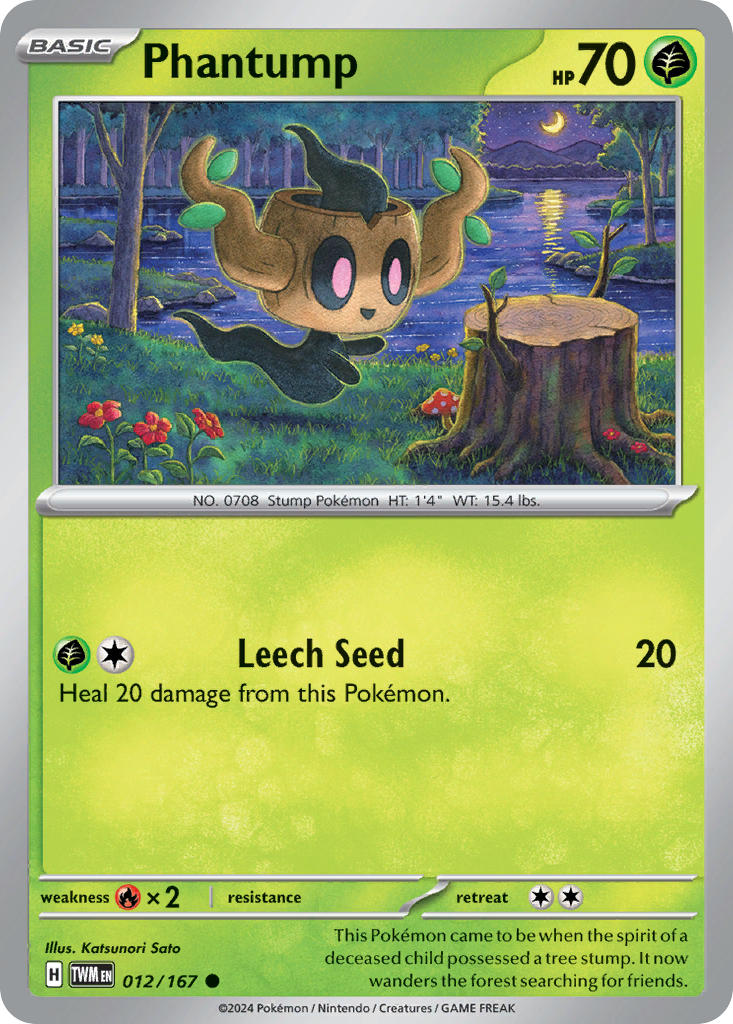 Phantump 012/167 Common Twilight Masquerade Pokémon card