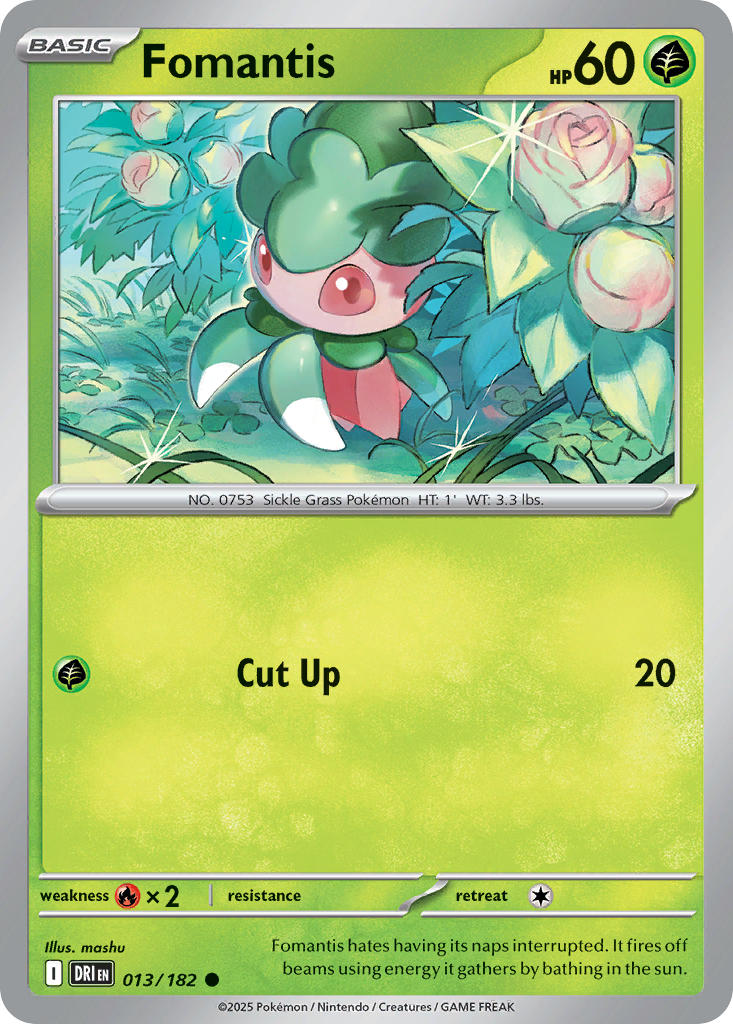 Fomantis 013/182 Common Destined Rivals Pokémon card