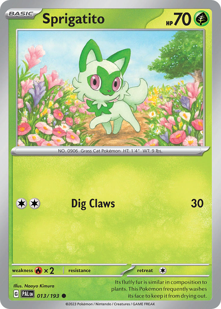 Sprigatito 013/193 Common Paldea Evolved Pokémon card