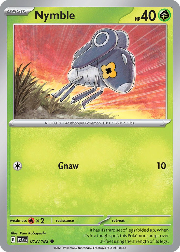 Nymble 013/182 Common Paradox Rift Pokémon card