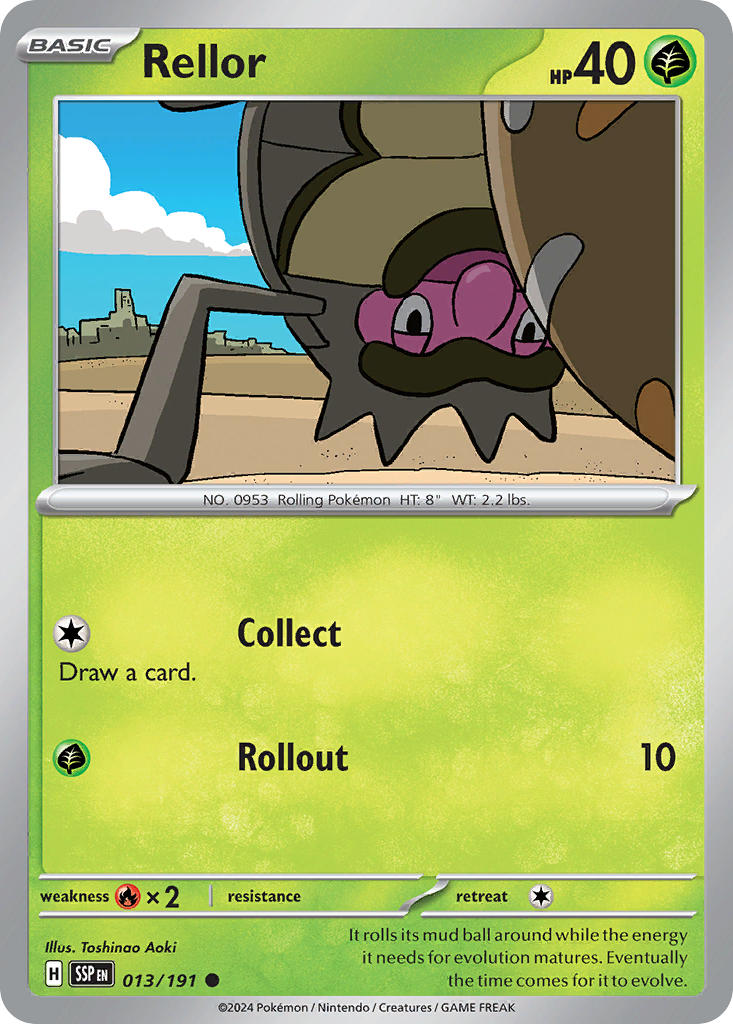 Rellor 013/191 Common Surging Sparks Pokémon card