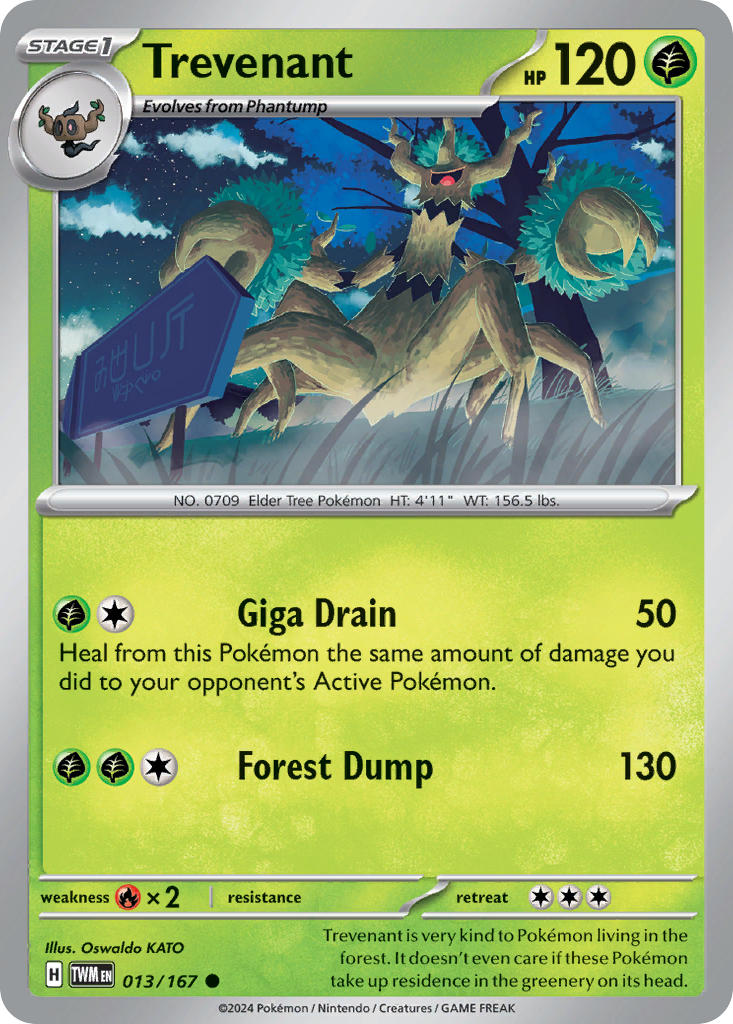 Trevenant 013/167 Uncommon Twilight Masquerade Pokémon card