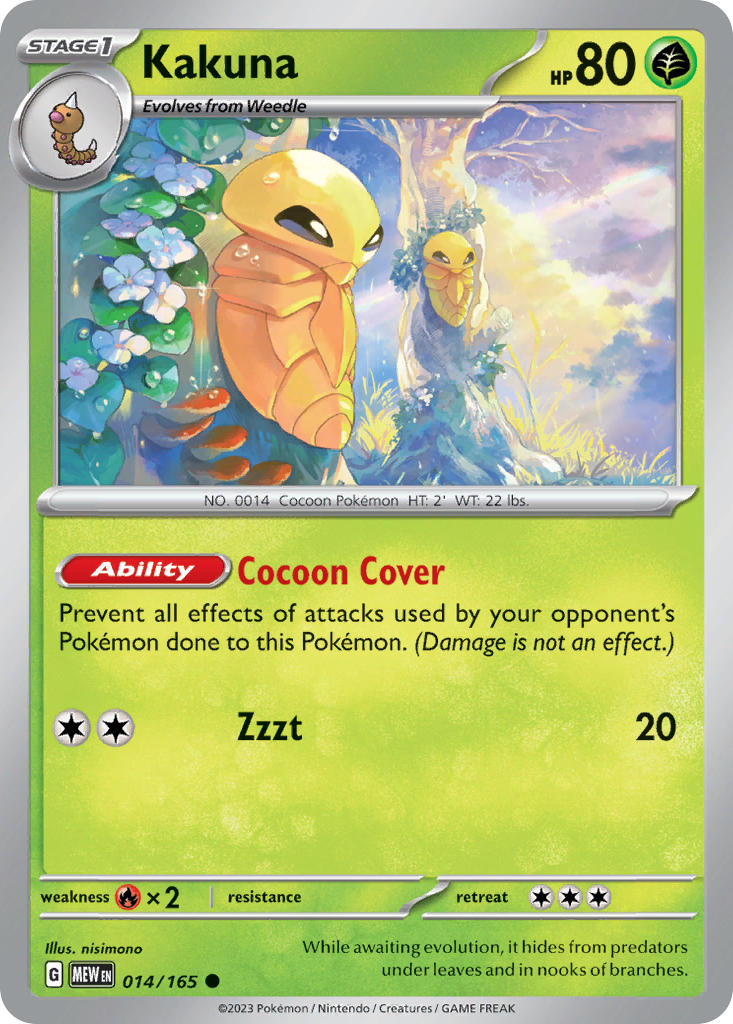 Kakuna 014/165 Common 151 Pokémon card
