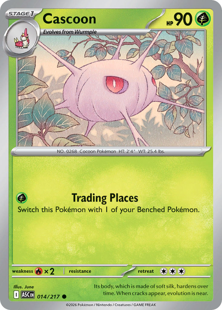 Cascoon 014/217 Uncommon Ascended Heroes Pokémon card