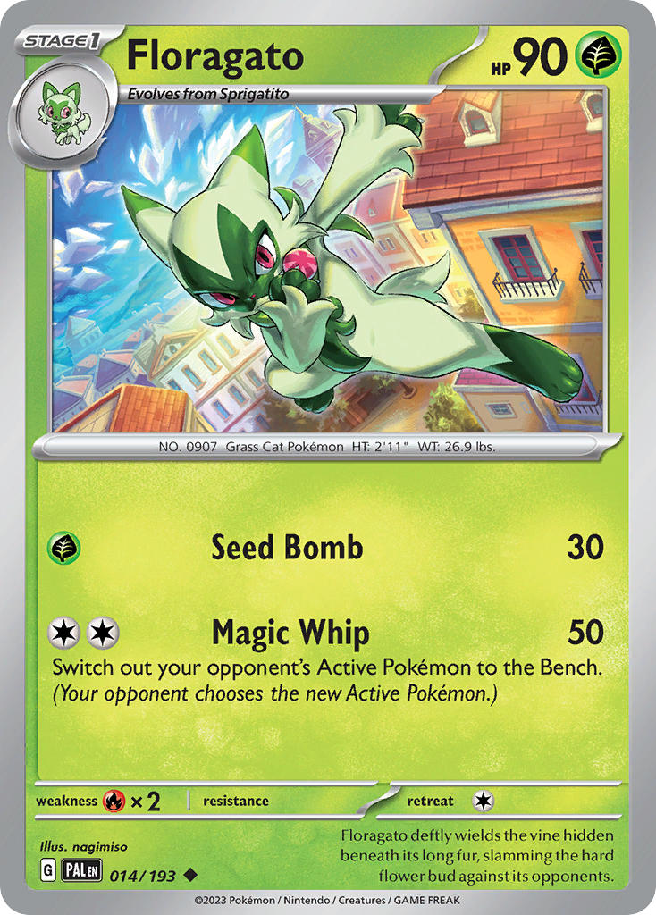 Floragato 014/193 Uncommon Paldea Evolved Pokémon card