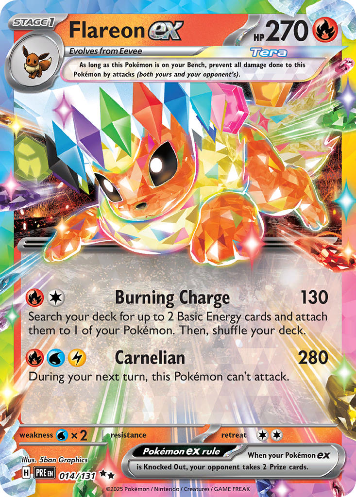 Flareon EX 014/131 Double Rare Prismatic Evolutions Pokémon card