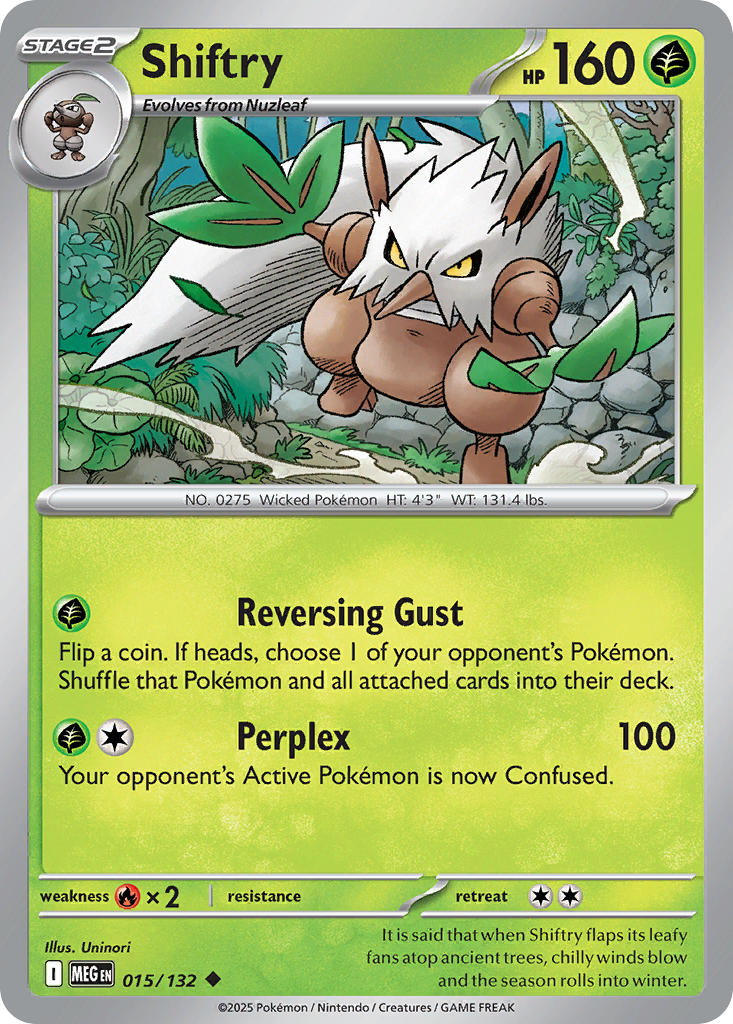 Shiftry 015/132 Uncommon Mega Evolution Pokémon card