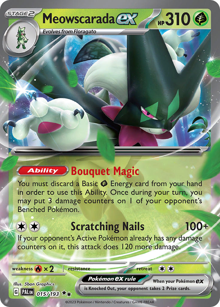 Meowscarada EX 015/193 Double Rare Paldea Evolved Pokémon card