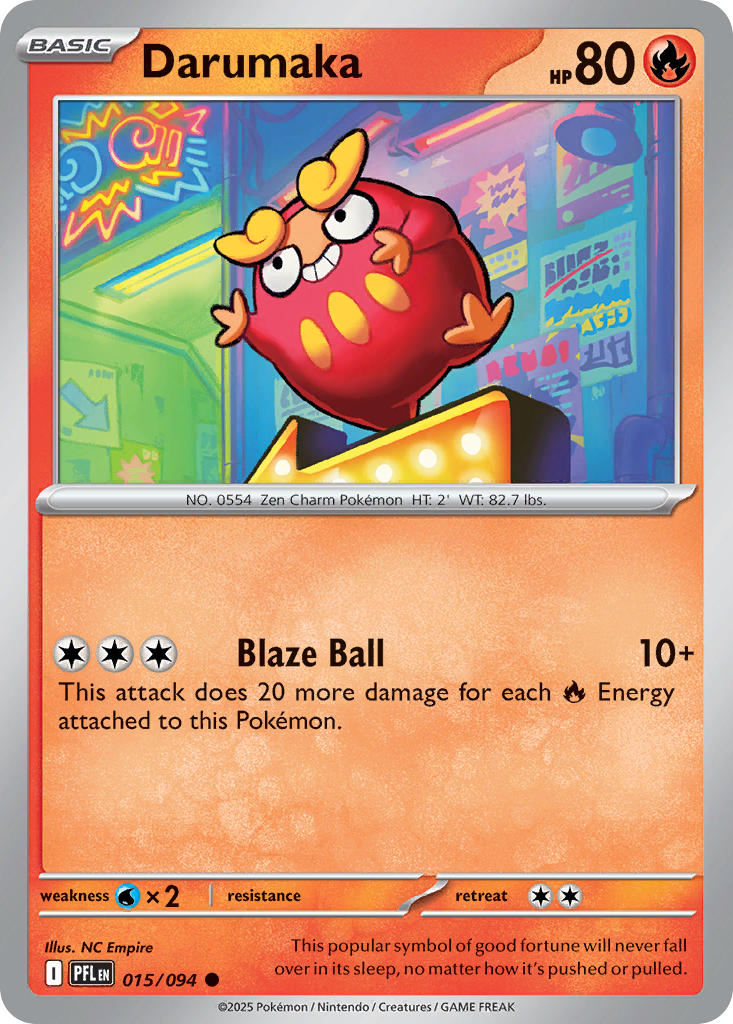 Darumaka 015/094 Common Phantasmal Flames Pokémon card