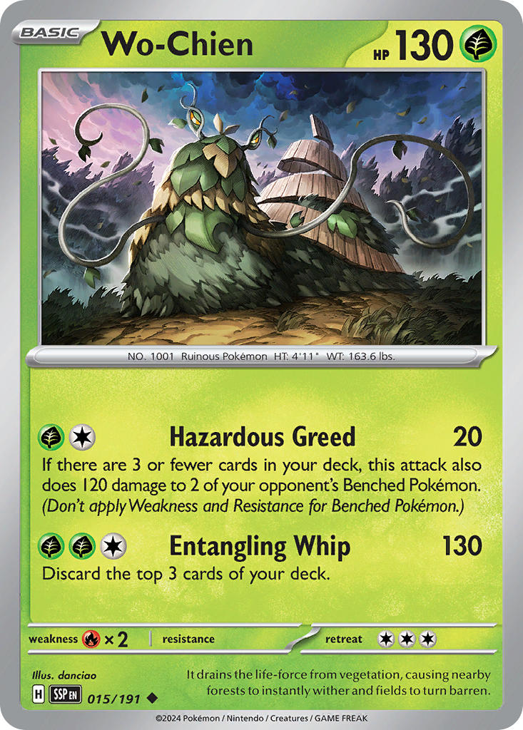 Wo-Chien 015/191 Common Surging Sparks Pokémon card