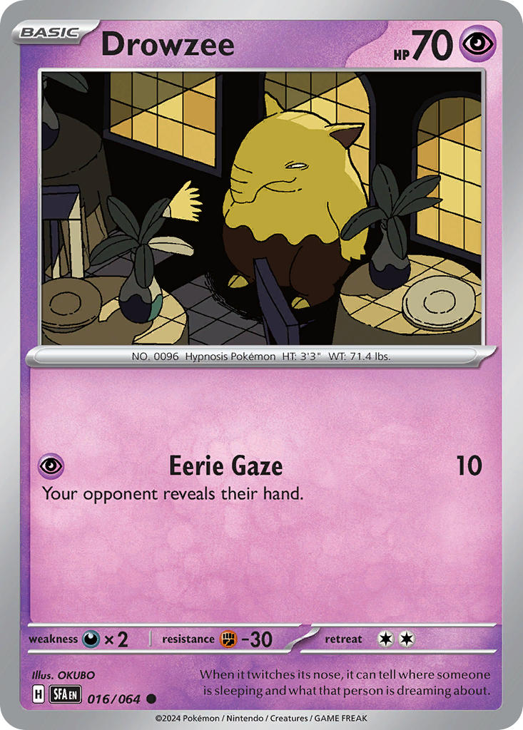 Drowzee 016/064 Common Shrouded Fable Pokémon card