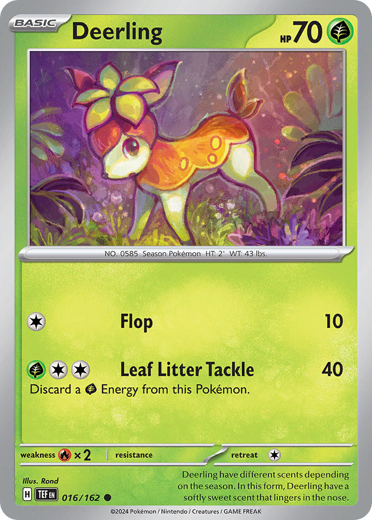Deerling 016/162 Common Temporal Forces Pokémon card