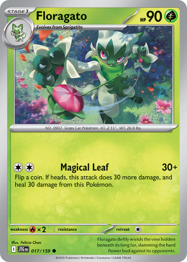 Floragato 017/159 Common Journey Together Pokémon card
