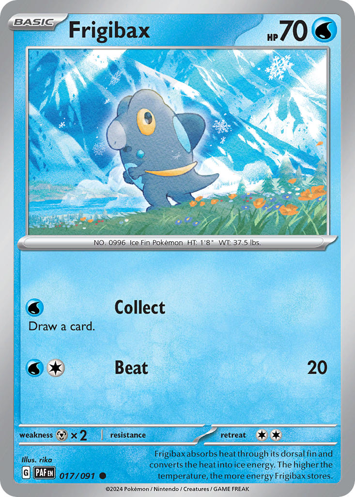 Frigibax 017/091 Common Paldean Fates Pokémon card