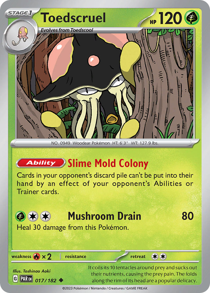 Toedscruel 017/182 Uncommon Paradox Rift Pokémon card