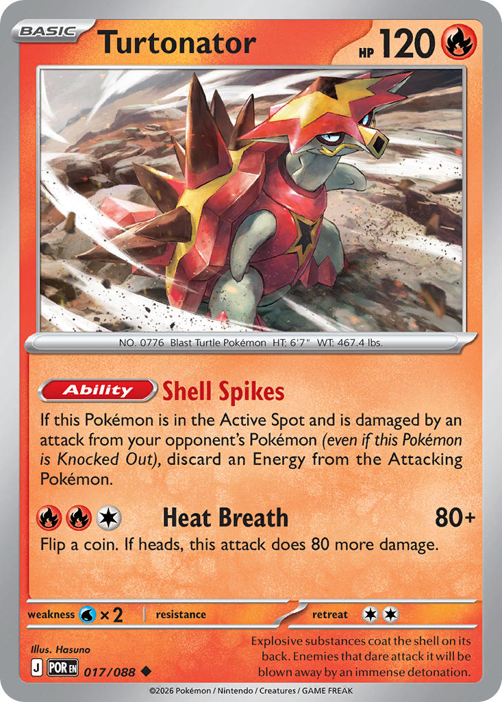 Turtonator 017/088 Uncommon Perfect Order Pokémon card