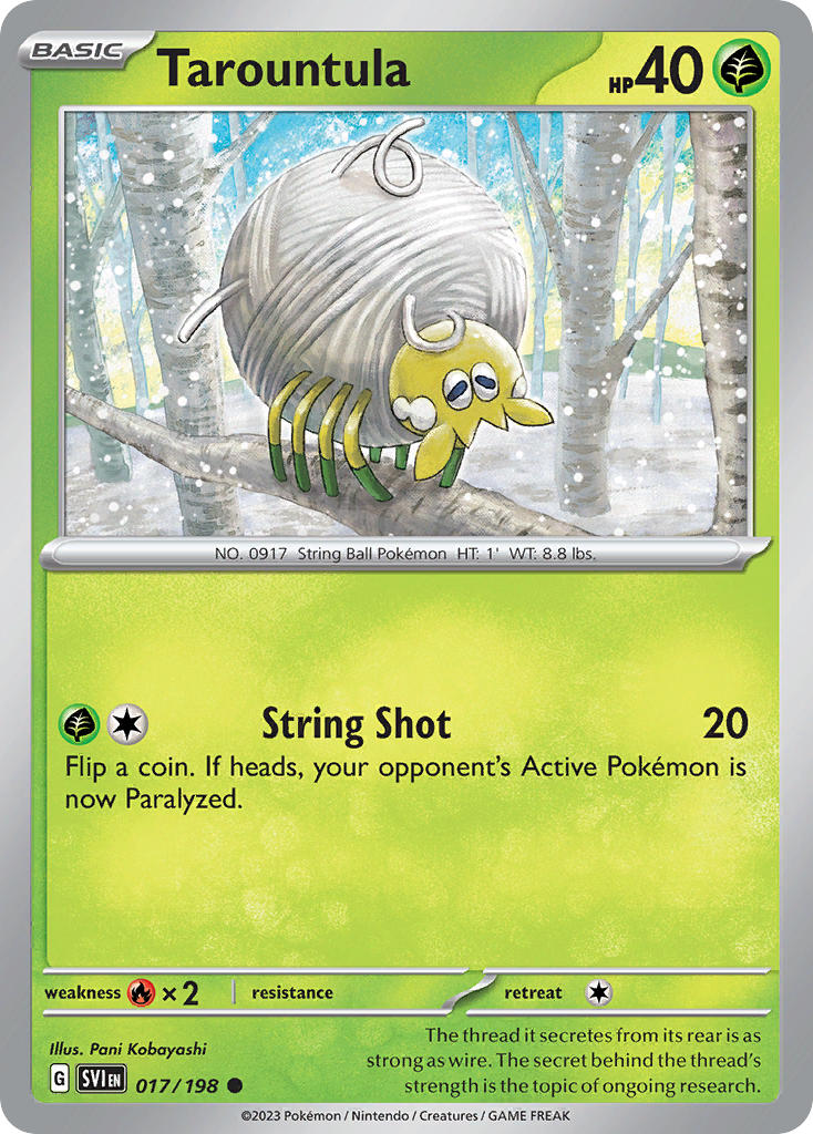 Tarountula 017/198 Common Scarlet & Violet Pokémon card