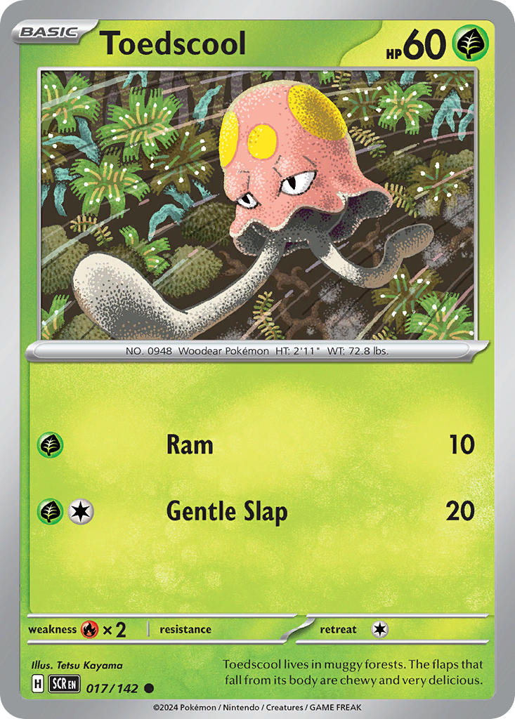 Toedscool 017/142 Common Stellar Crown Pokémon card