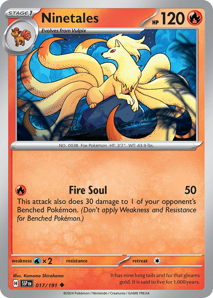 Ninetales 017/191 Common Surging Sparks Pokémon card