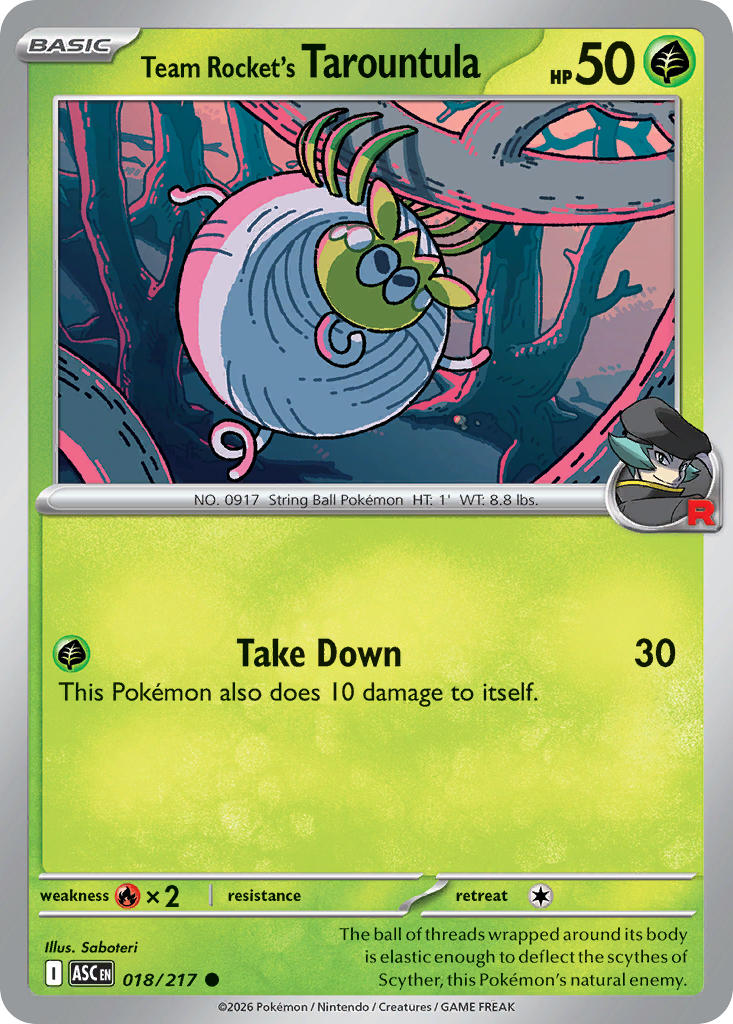 Team Rocket's Tarountula 018/217 Common Ascended Heroes Pokémon card