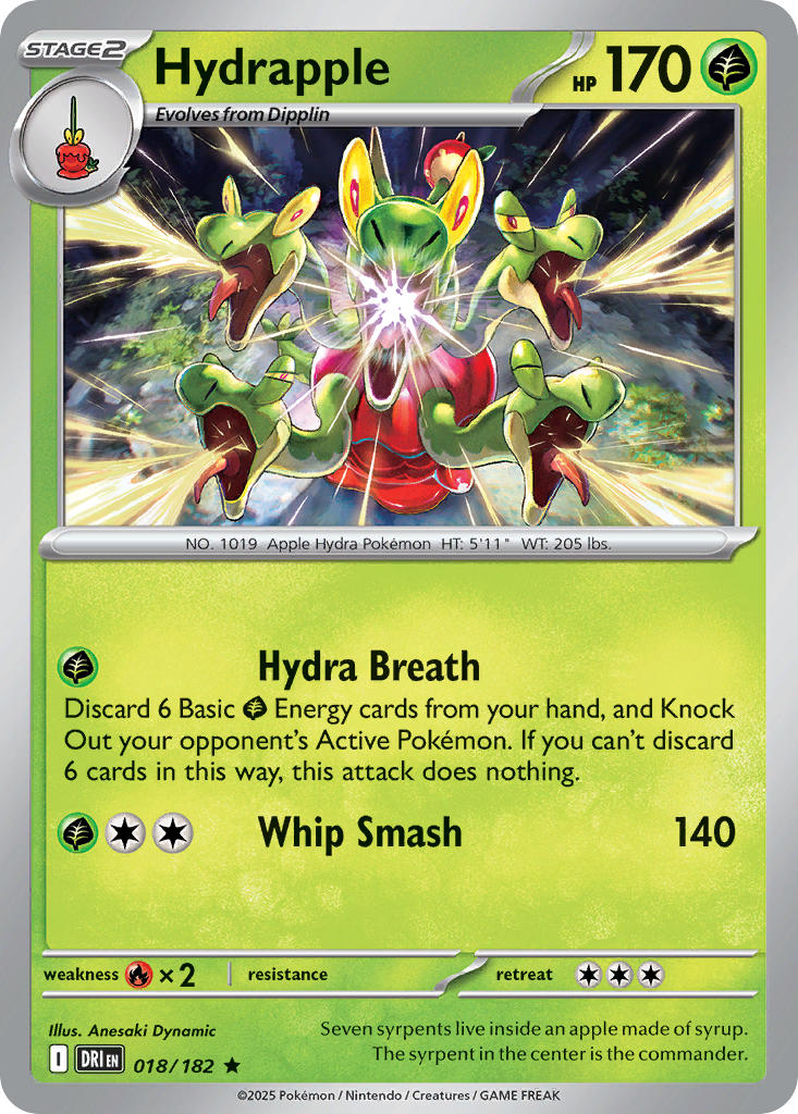 Hydrapple 018/182 Common Destined Rivals Pokémon card