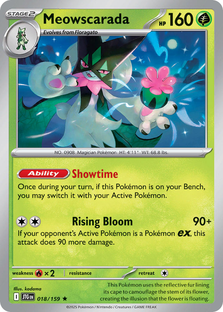 Meowscarada 018/159 Common Journey Together Pokémon card