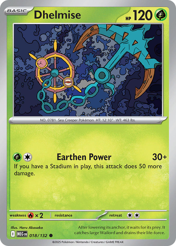 Dhelmise 018/132 Common Mega Evolution Pokémon card