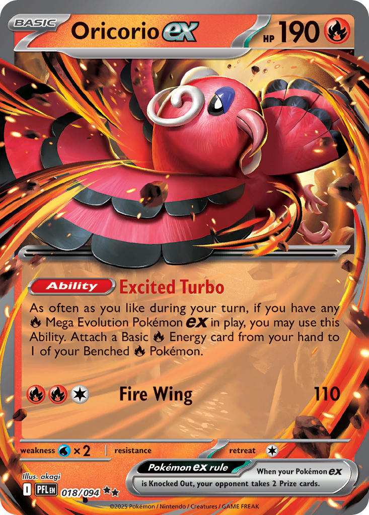 Oricorio EX 018/094 Double Rare Phantasmal Flames Pokémon card