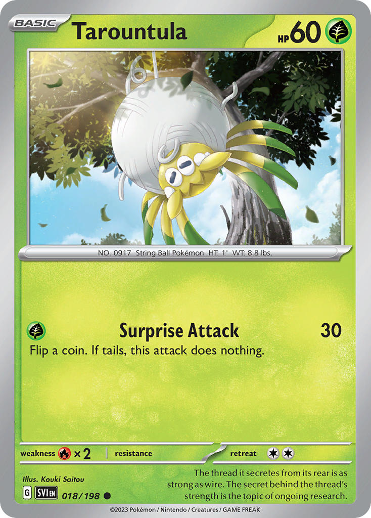 Tarountula 018/198 Common Scarlet & Violet Pokémon card