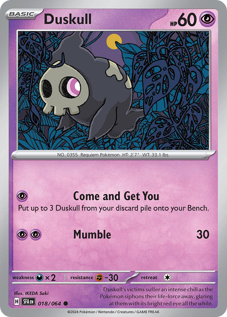Duskull 018/064 Common Shrouded Fable Pokémon card