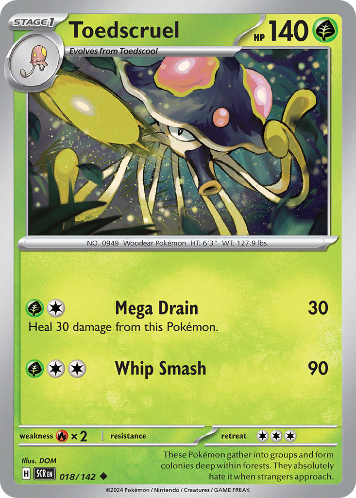 Toedscruel 018/142 Uncommon Stellar Crown Pokémon card