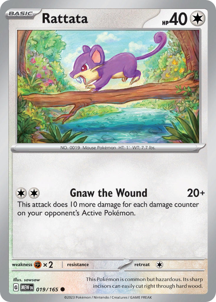 Rattata 019/165 Common 151 Pokémon card