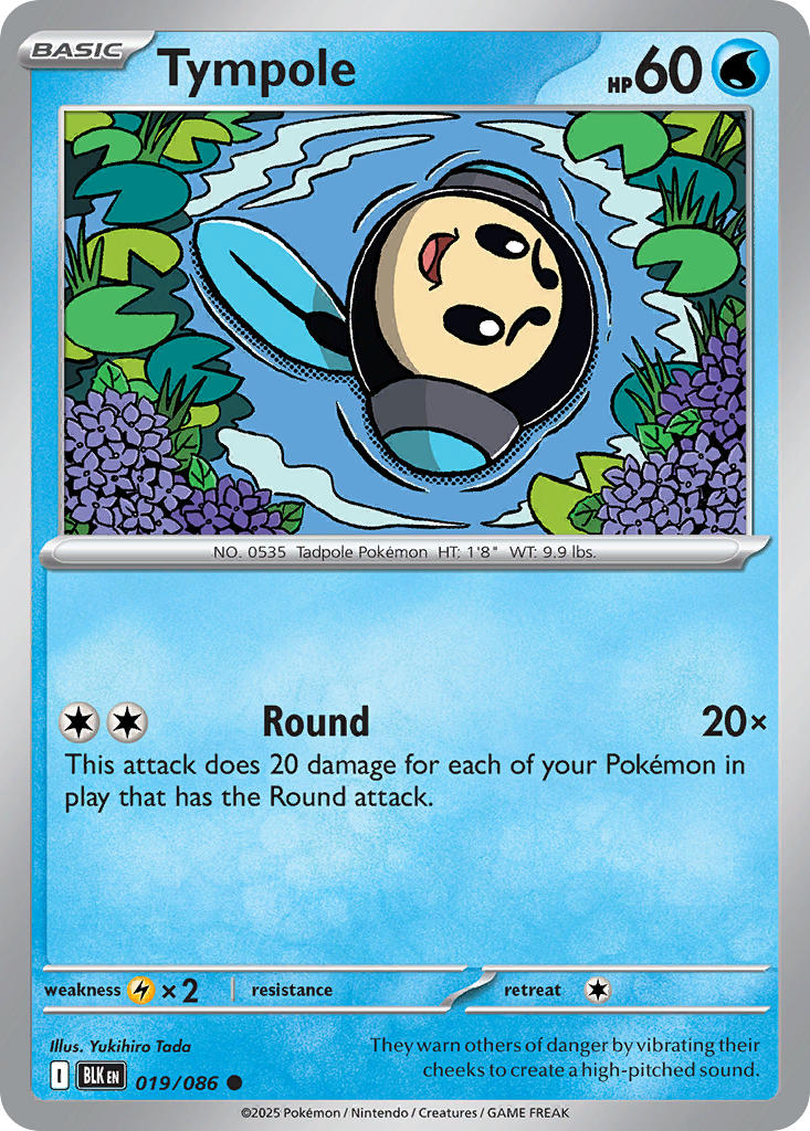 Tympole 019/086 Common Black Bolt Pokémon card