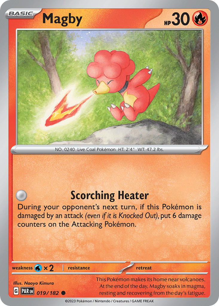 Magby 019/182 Common Paradox Rift Pokémon card