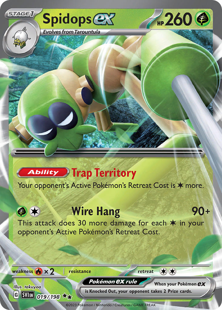 Spidops EX 019/198 Double Rare Scarlet & Violet Pokémon card