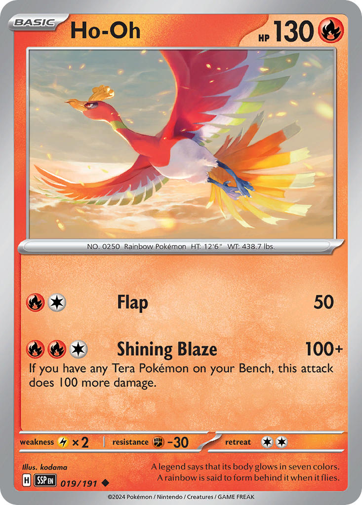 Ho-Oh 019/191 Rare Surging Sparks Pokémon card